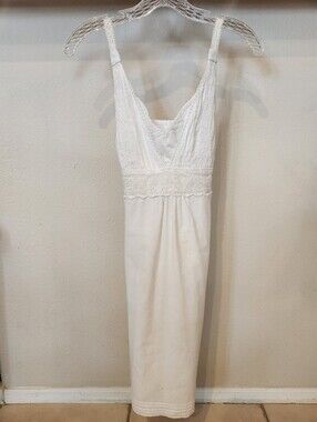 For Joseph Brand White Sleeveless Lace-Detail Sheer Dress with Waist Tie